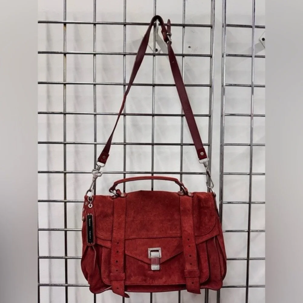 PROENZA SCHOULER Suede Medium PS1 Satchel Midnight Plum‎